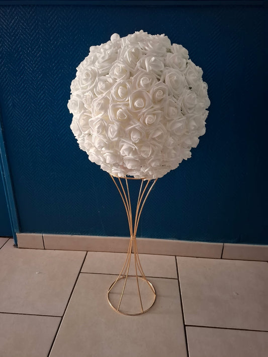 Support avec boule florale lumineuse